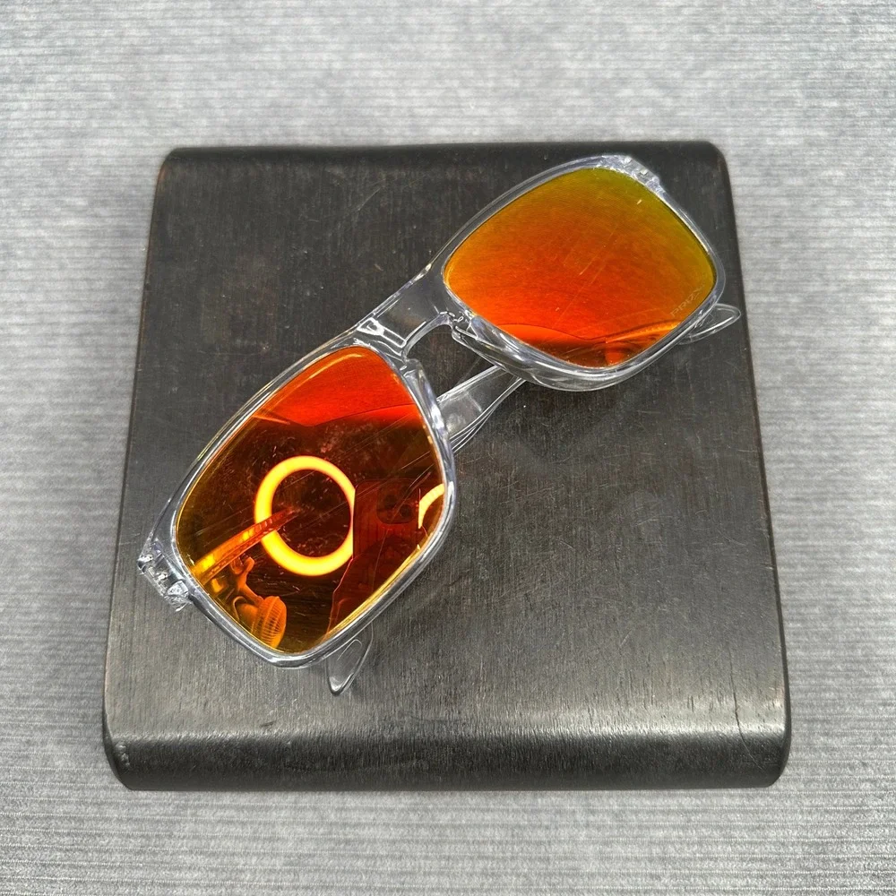 Oakley Holbrook Clear Frame Prizm Ruby Polarized Sunglasses OO9102-E255